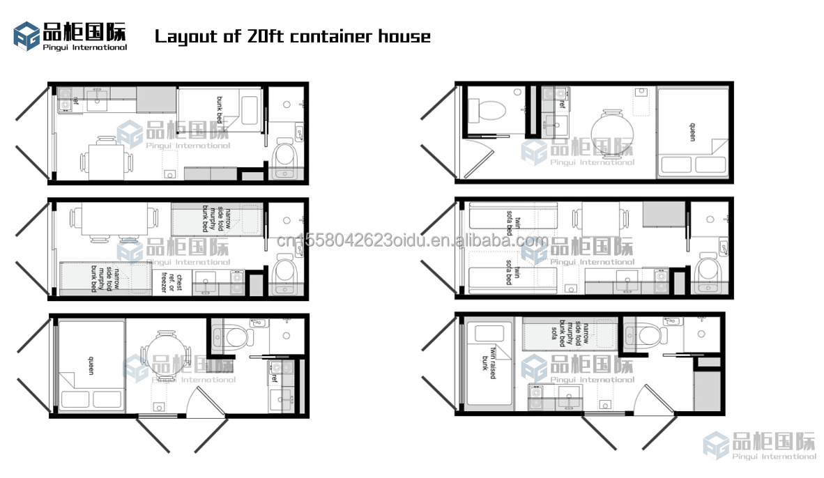 Chinese Design Style 20ft Foldable Container Home for Personalized Customization and Hotel