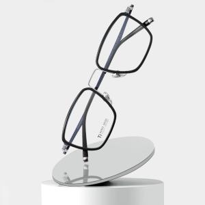 Wholesale Men'S Black Acetate Glasses Optical Titanium Simple Design OEM from china suppliers