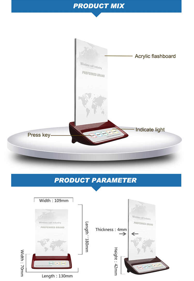 long distance wireless waiter call bell for restaurants,hotel,cafe,hospital