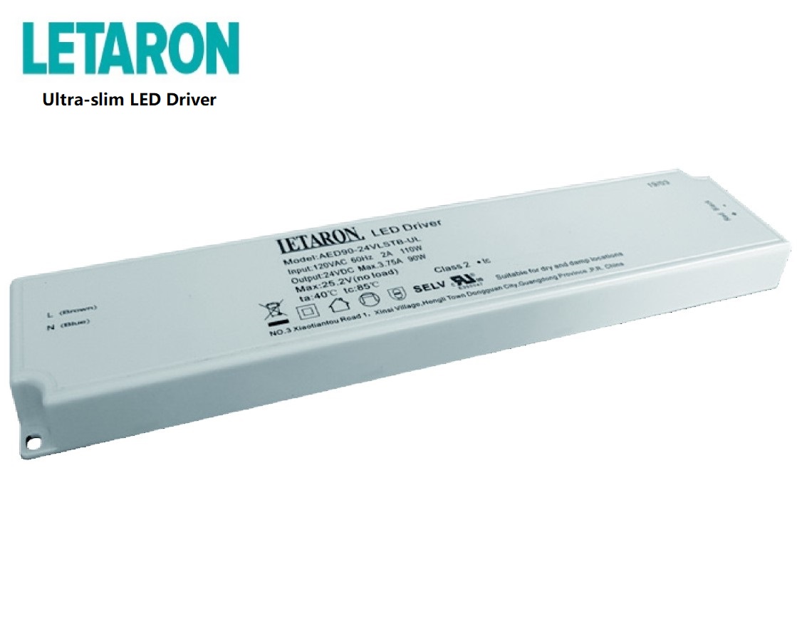 Letaron Ultra Thin Switching Led Driver , 90 Watt Led Driver For Cabinet Lighting