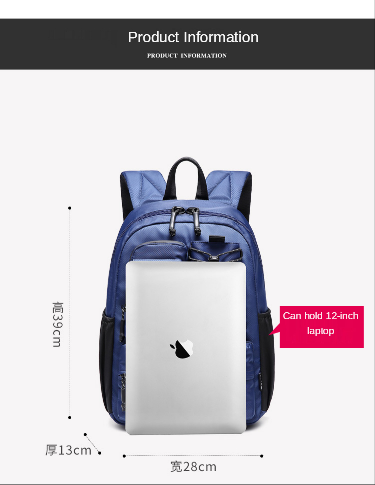 Wear Resistant Waterproof Travel Fashion Backpack 0.58kg Nylon Duffle Bag