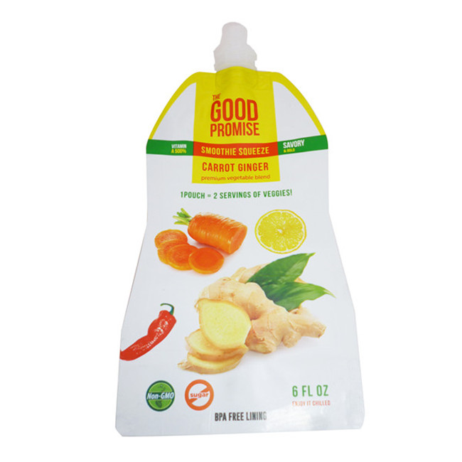 Juice bag Plastic Self-supporting plastic pocket Custom brand logo printing