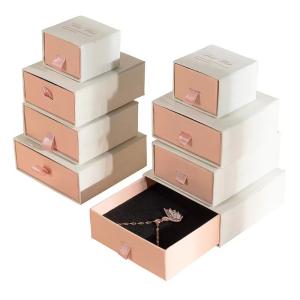 Wholesale Pink Jewelry Gift Boxes Drawer Custom Paper Jewelry Boxes With Velvet Insert from china suppliers