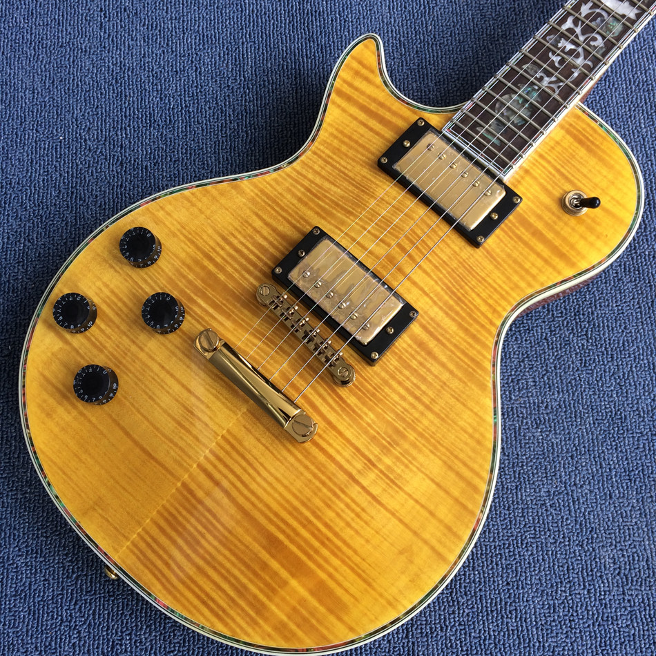 Custom Flamed Maple Top 3 Pickups Left Handed Electric Guitar