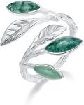 Natural Moss Agate Ring Set For Women Pear Shaped Gold Ring For Women