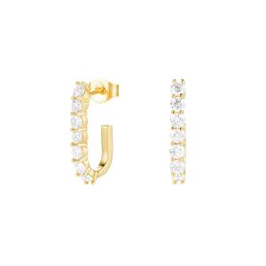Wholesale Trendy 925 Sterling Silver 14k Gold Trendy Bend Stud Earrings For Women Girls Jewelry from china suppliers