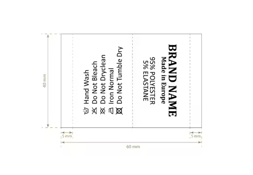 Satin Silk Printed Clothing Labels Woven Shirt Neck Tags Care Labels For Garments
