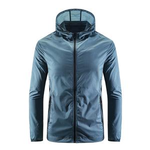 Wholesale Stand Collar Mens Zip Up Windbreaker Casual Hooded Lightweight Hiking Jacket from china suppliers