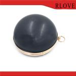 Fashion hardware accessories custom gold round shape evening bag plastic box