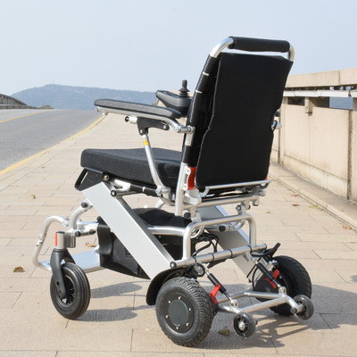 100KG Load Folding Electric Wheelchair 6km/hr With Lithium Ion Battery