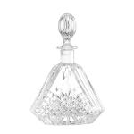 500ml Unique Shaped Glass Whisky Liquor Bottle with Collar Material Aluminum