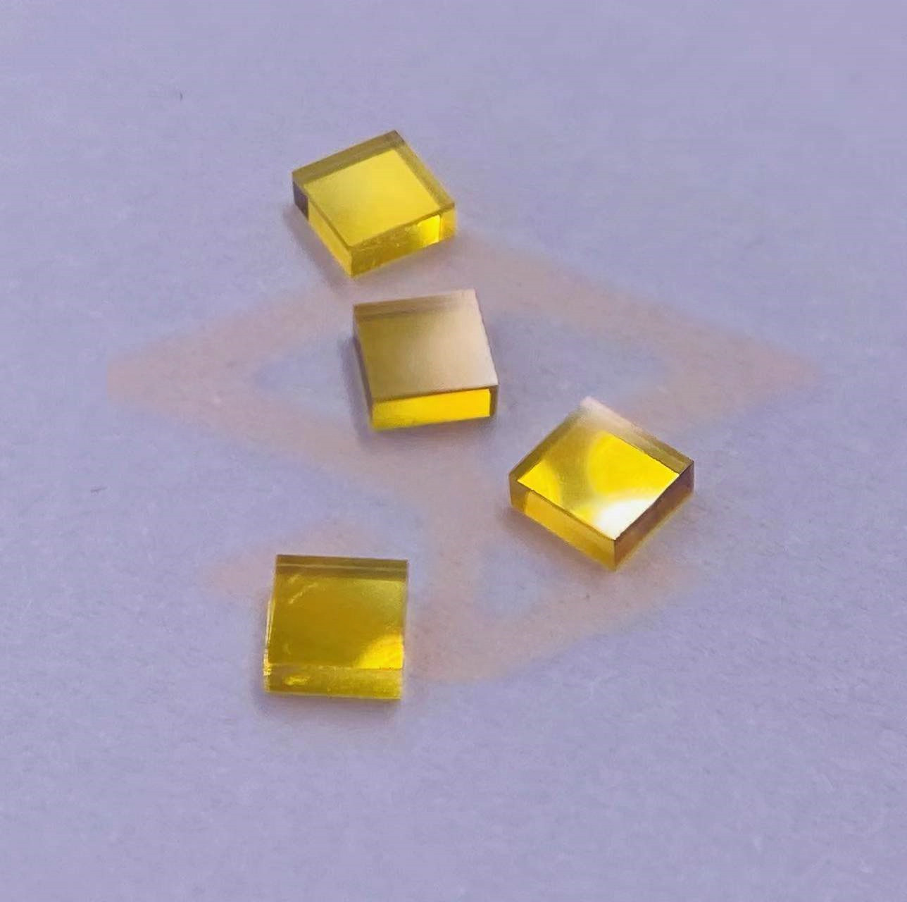 Yellow Color 6 Sides Polished MCD Diamond Plate For Optical Windows Use