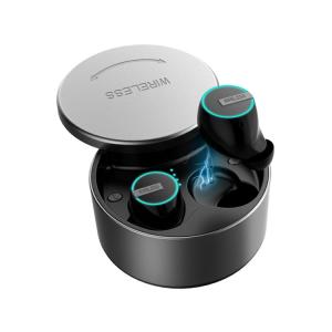 Wholesale round shape V5.0 TWS headphones Quality Wireless Blue tooth Dual Earphones In-Ear Strereo Headset with Charing box from china suppliers