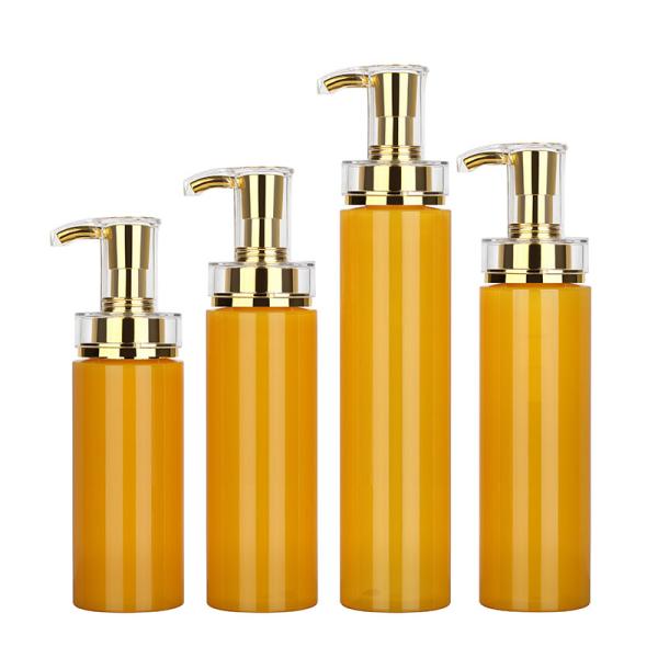 500ml Plastic Empty Body Wash Clear Lotion Goldpump Shampoo Bottle Packaging