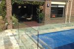 Outdoor Stainless Steel Frameless Aluminum Handrail With Glass