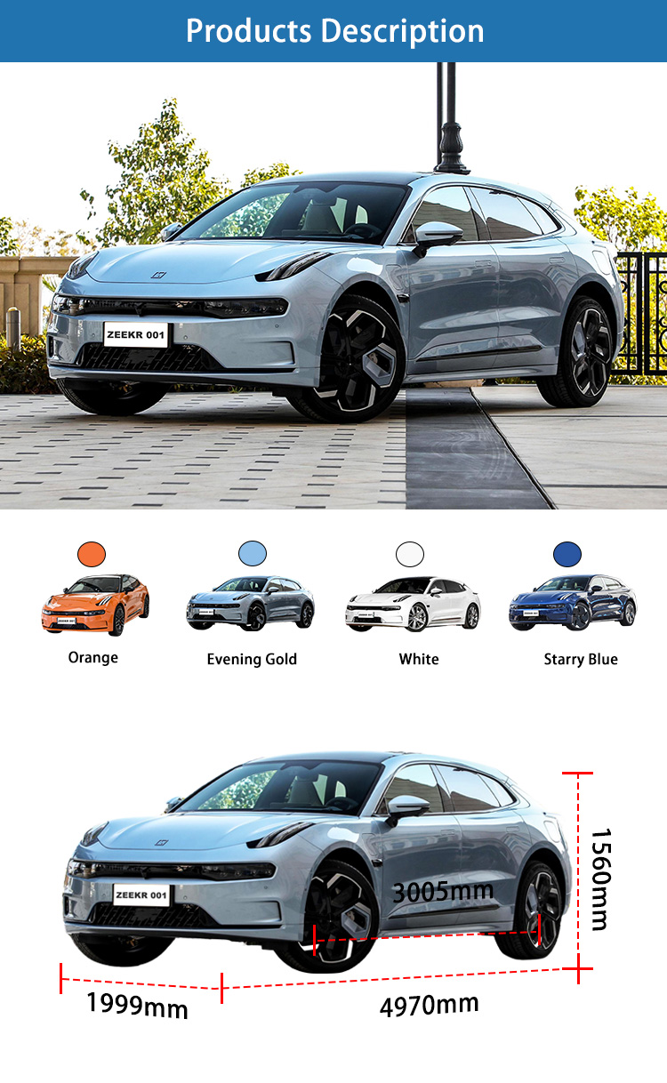 Electric Sedan EV Cars High Speed New Energy EV 100km Geely Zeekr 001