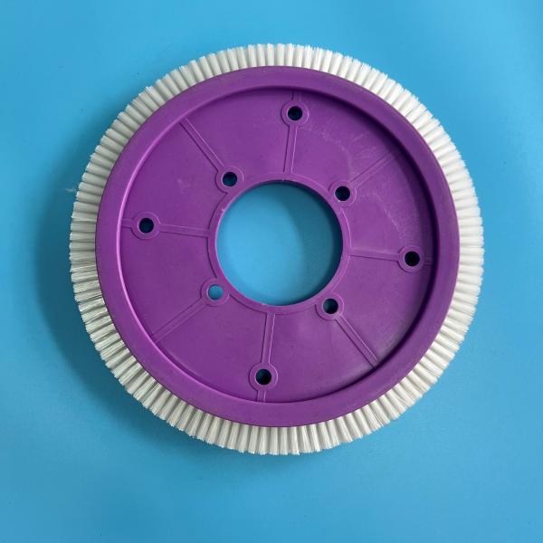 8 Holes Brush Wheel Stenter Machine Parts with Purple Plastic Body White Nylon