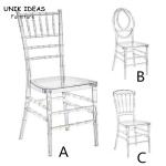 Backyard Wedding Banquet Chairs Acrylic Tiffany Ghost Chiavari Chair 40x40x90cm