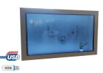 75 Inch Transparent Lcd Totem Advertising Kiosk For Exhibition Hall