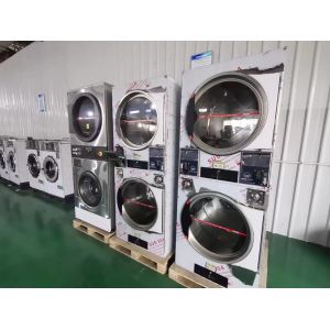Fully Automatic Commercial Laundry 22kg*2 Stack Tumble Dryer Machines for Home