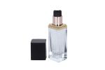 0.5oz Empty Square Clear Glass Foundation Bottle Leakproof Makeup Cosmetic