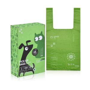 Wholesale certified compostable dog waste bags with easy-tie handles from china suppliers