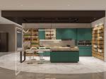 Fadior Lotus Green Elegance: Full Stainless Steel Kitchen Cabinets For Modern