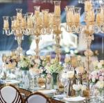 New Design Luxury Wedding Decoration Candle Holder Tall Champagne Crystal