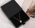 Black Paper Jewelry Box With Drawers Cardboard Ring Necklace Box Packaging