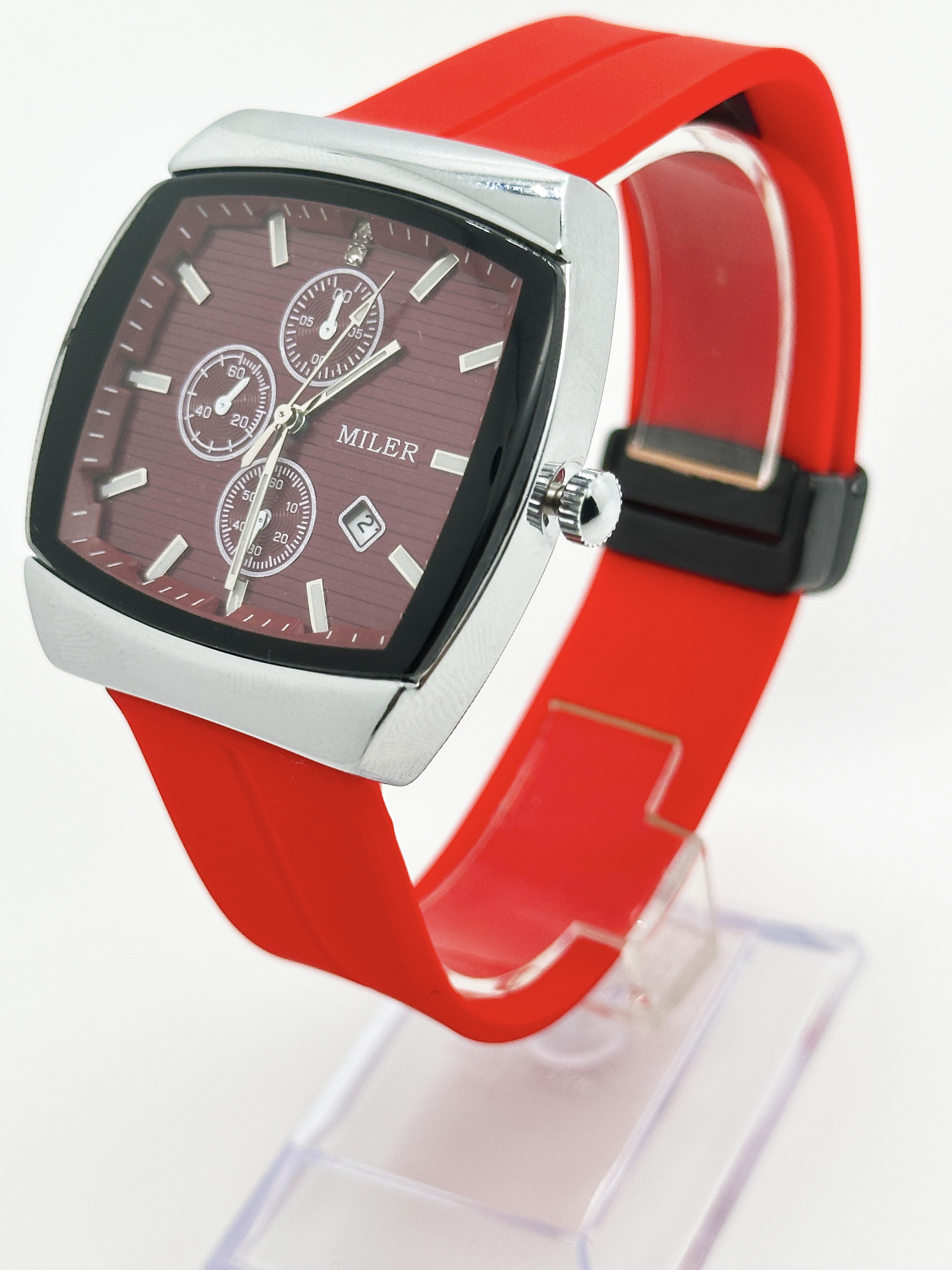 Water Resistant Men's Silicone Watches Quartz Movement Custom Logo