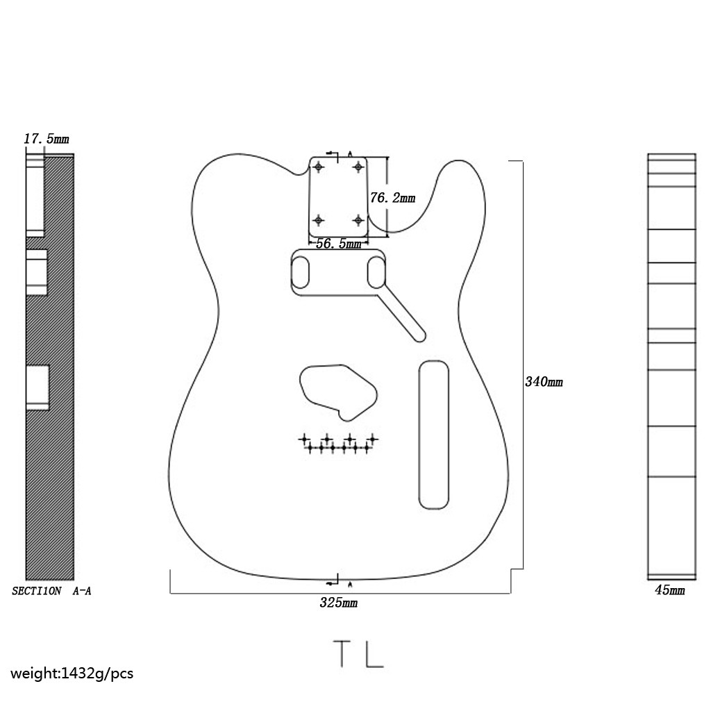 Natural Mahogany Guitar Body Fit For TL Fender Electric Guitar
