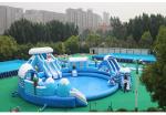 Amazing Aqua Park Equipment , Commercial Inflatable Water Park 22*20*6.5m