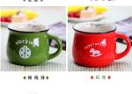 Household Goods White Porcelain Teacup 250ml Ceramic Milk Cup With Handle
