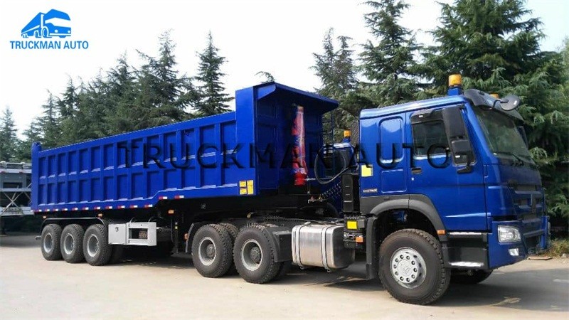 High Tensile Dump Semi Trailer With Q345b Material With Rear Lamp Protect Cover