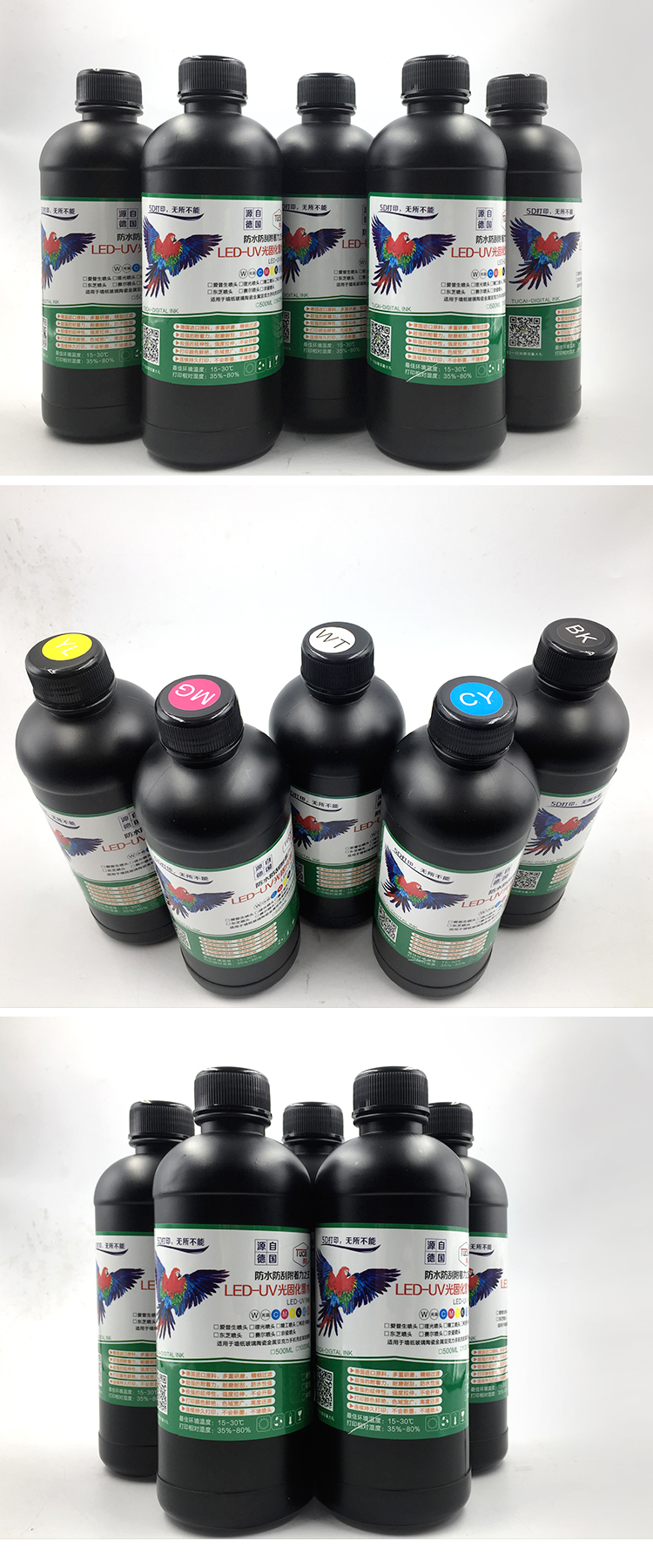 Bright Color Low Smell EPSON UV Ink Non Toxic Ink For Metal Plastic Acrylic Glass Metal