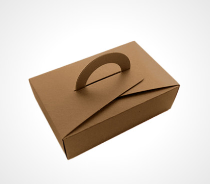 custom kraft carton box with handles eco friendly