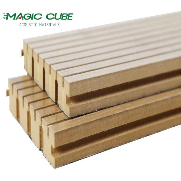 28-4 Pattern Melamine Grooved MDF Wood Panels for Effective Home Theater