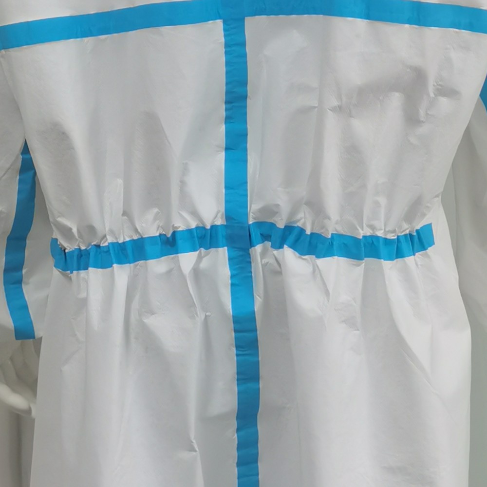 Customizable CE Nonwoven Microporous Medical Protective Coverall With Elastic Wrist Ankle Cap Brim