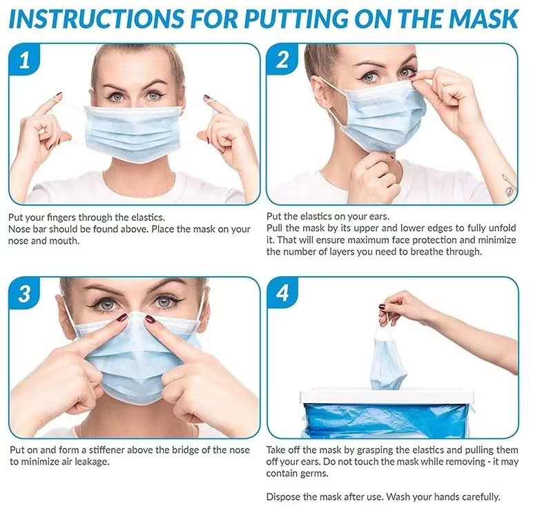 Water Repellent Disposable Protective Mask , Breathable 3 Ply Face Mask