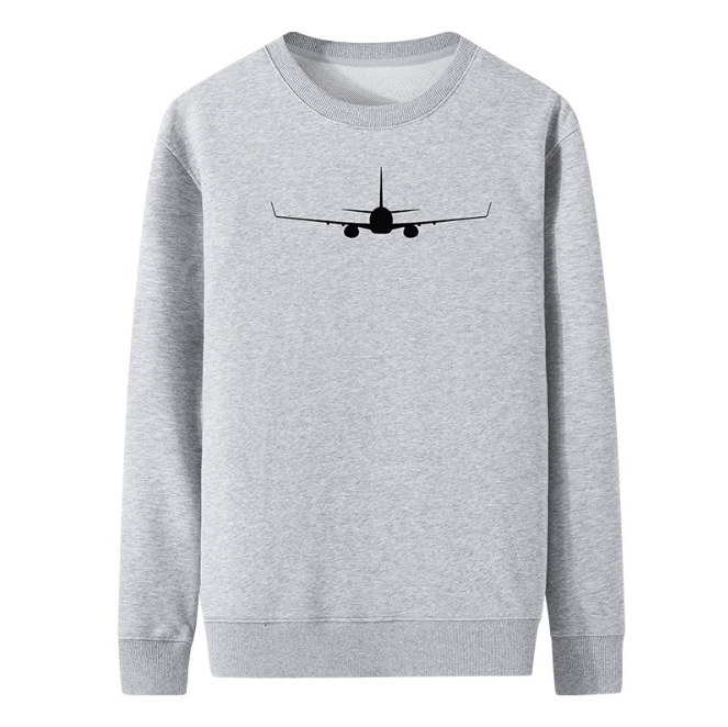 flat stitching seem men cotton polyester crew plain pullover thermal sweatshirts