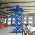 Blue Color Hydraulic Freight Elevator Goods Lift For Warehouse , 2 Years