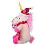 Pink Animated Plush Christmas Toys 100% Polyester Material Weaving Label