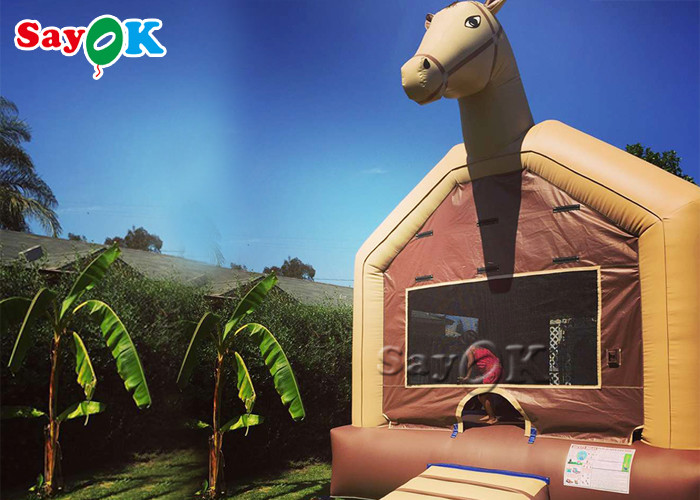PVC Double Stitching Inflatable Horse Bounce Castle For Backyard