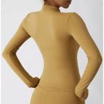 Nude Feeling Thumb Cuff Design Jogging Wear Women′s Jacket Yoga Workout Top Full