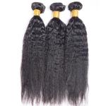 Brazilian / Peruvian Kinky Straight Virgin Human Hair Bundles With Natural Color