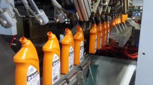 Wholesale HDPE Harpic bottle blowing machine in 4 head extrusion blow molding machine from china suppliers