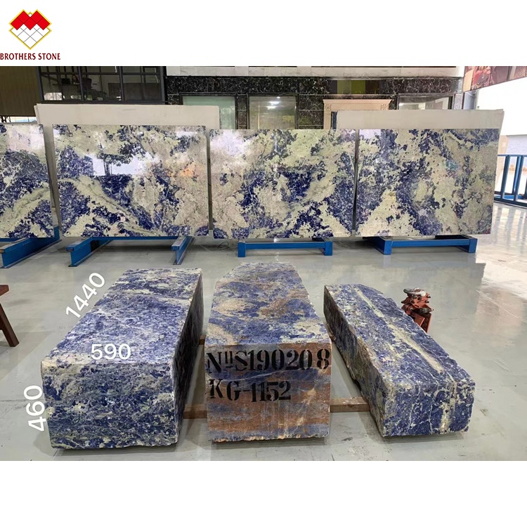 Transparent African Lapiz Marble Sodalite Blue Marble Onyx Marble Type from Yunfu