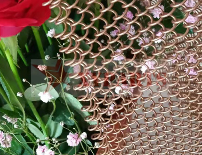 Carbon Steel Round Ring Mesh For Shopping Mall Decoration