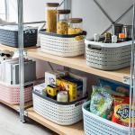 Oval 11" Shower Caddy Portable Plastic Storage Basket Double Handle
