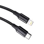 Black Color USB Fast Charging Cable With Nylon Braided Cover 10Gbps Transfer